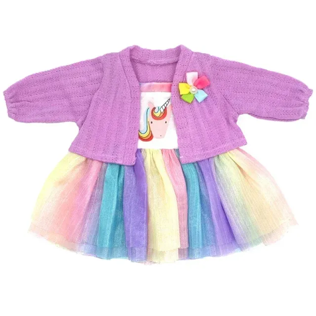 Clothing for baby doll 55 cm large - Set of dresses and socks