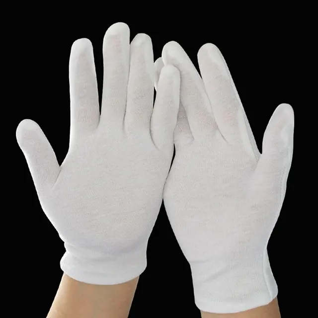 Białe rękawiczki damskie - 6 par
