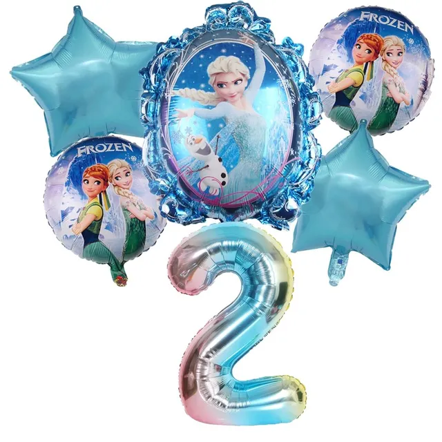 Detský modrý set nafukovacích čísel Elsa 2