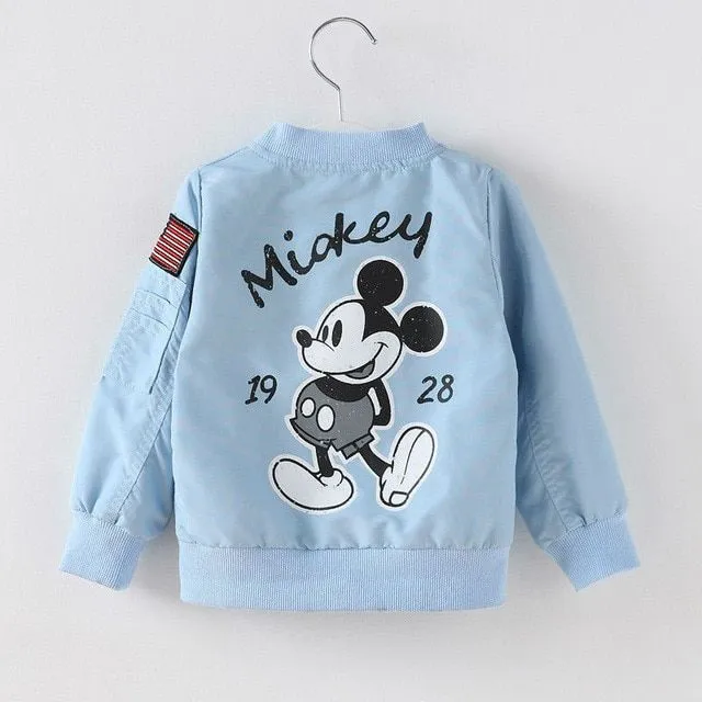Geacă de toamnă călduroasă și drăguță pentru copii cu Mickey Mouse