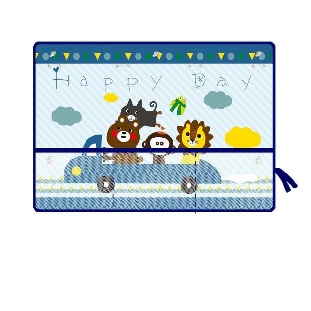 Car side window sun visor Cartoon adjustable UV protection curtain sun visor cover with storage pocket for baby