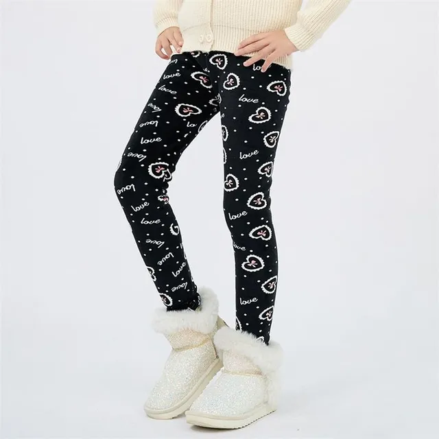 Girls insulated leggings with original motif