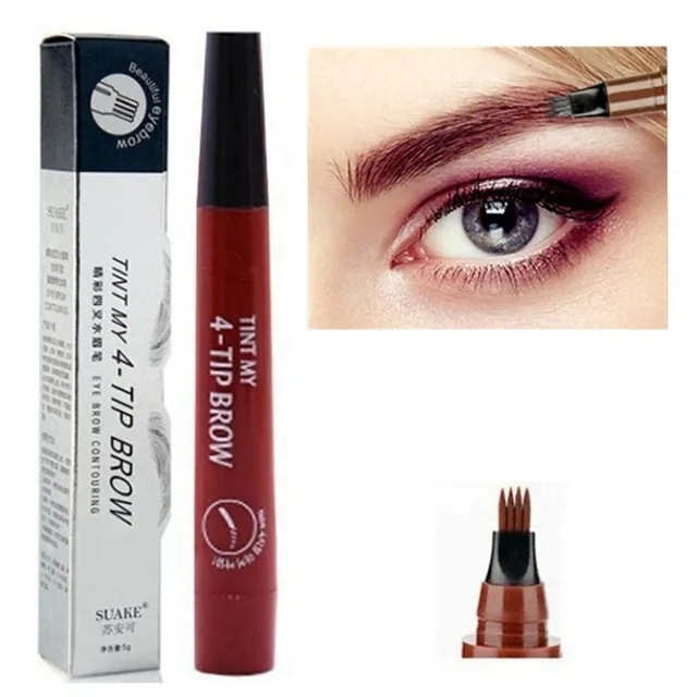 Practical eyebrow pencil with four spikes for perfect realistic looking eyebrows - more shades