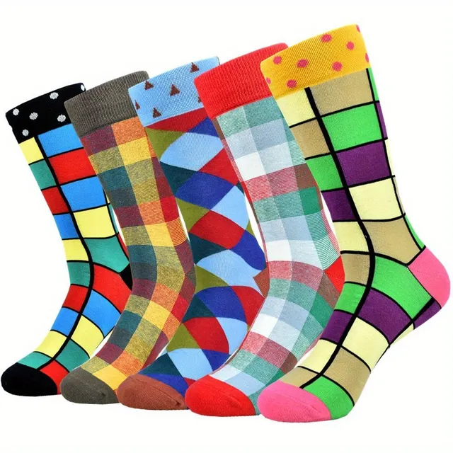 Unisex bavlněné ponožky s barevným vzorem - vtipné a neobyčejné