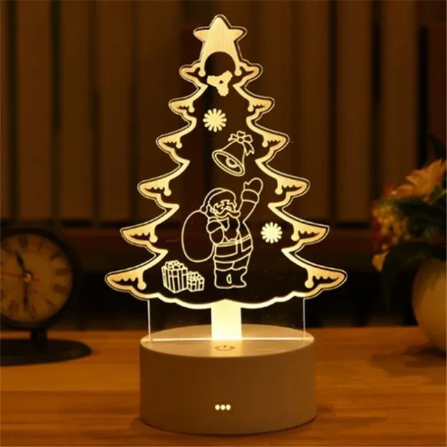 3D lámpa karácsonyi motívumokkal - USB