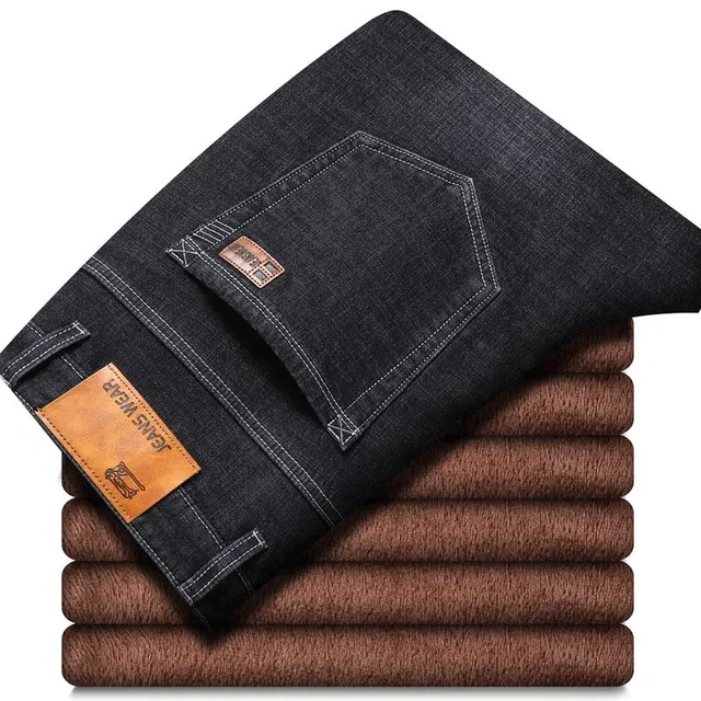 Men's winter warm jeans with plush lining Bernest