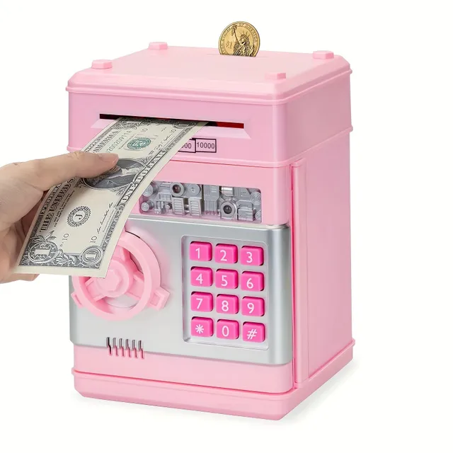 Children's electronic cash box with ATM function - coin and banknote piggy, great gift for children