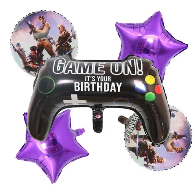 Stylová narozeninová dekorace s motivem oblíbené hry Fortnite - sada balónků