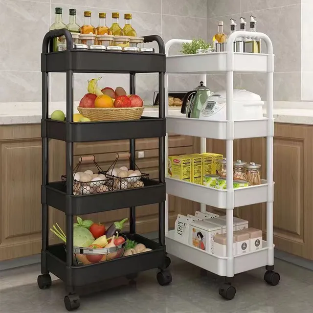 4-story multifunctional storage trolley for kitchen, bathroom, office and bedroom - snacks and storage space