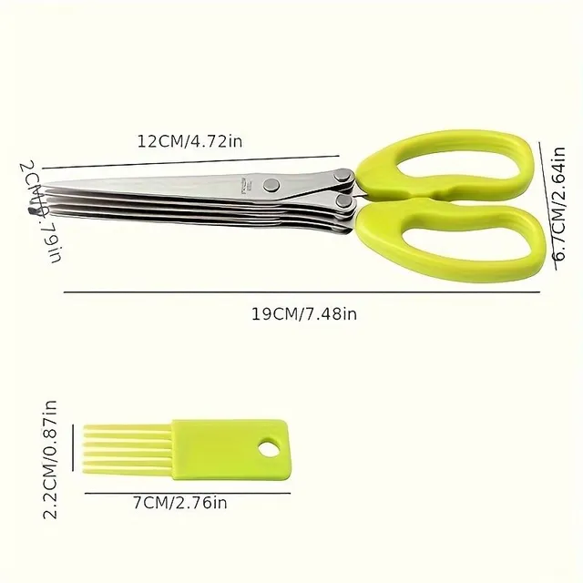 Multipurpose kitchen scissors made of 5-layer stainless steel for herbs, algae and vegetables - necessary helper in the kitchen