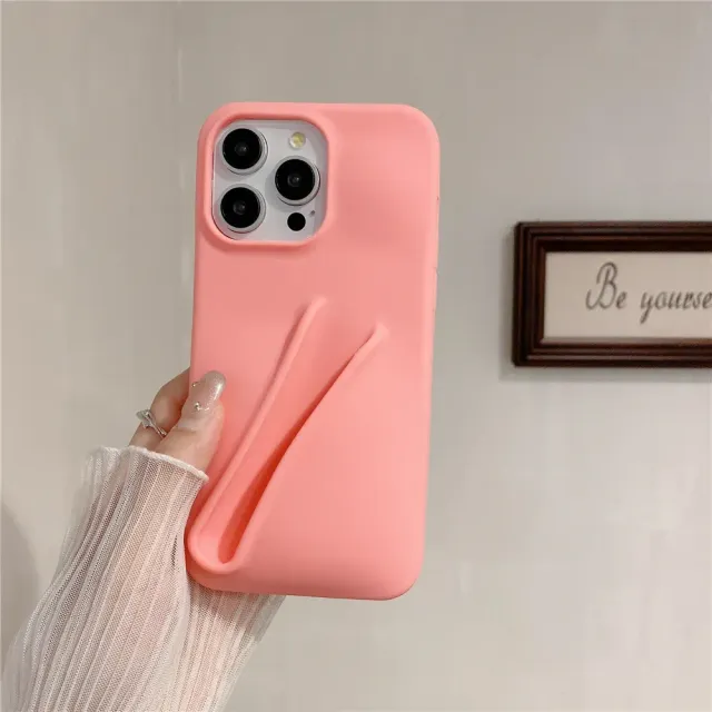 Luxury and practical silicone cover for iPhone phones with lip gloss clip - different colors