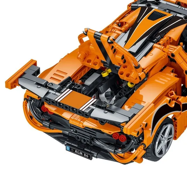 Oranžové superauto, závodná sada, náročná montáž pre dospelých, hračky pre deti, darček pre chlapcov pre model auto