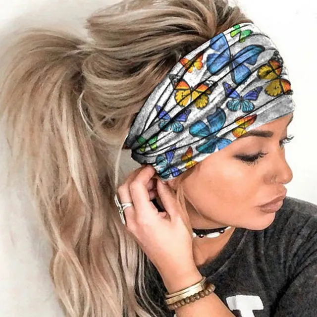 Women's wide fabric multicoloured headband 21