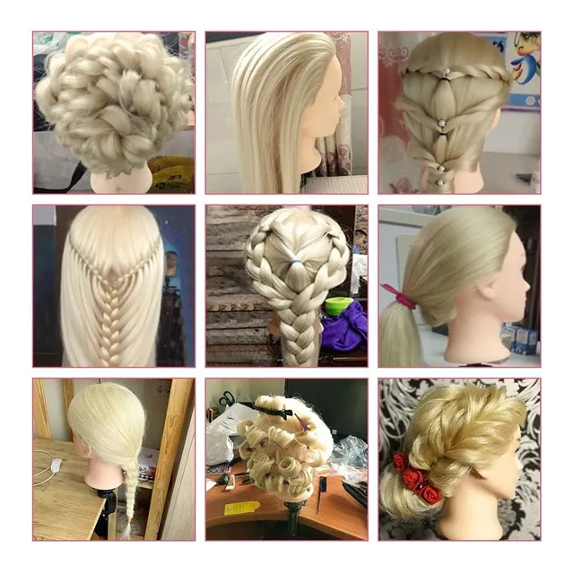 Hairdresser Training Kit - head with wig + set for braiding