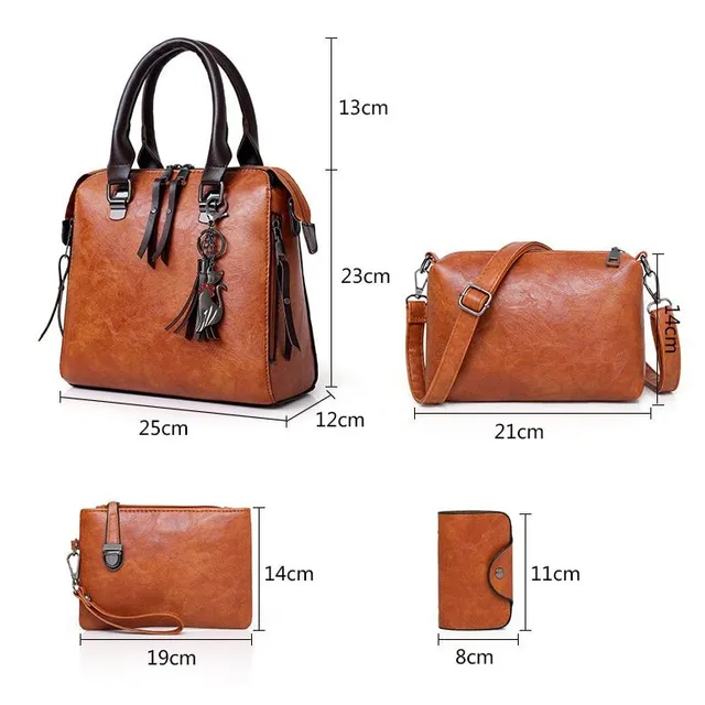 Set of quality leatherette stylish handbags