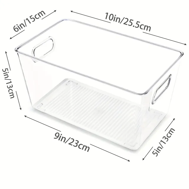 3pc Storage Space &amp; Organisation, Large Transparent Plastic compartments For Refrigerator, Freezer, Kitchen Box, Organizer for Organization Pantry &amp; Food, Warehouse Organizer On Refrigerator Without BPA, Home Storage Needs