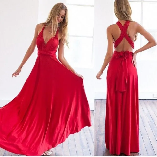 Robe longue à nouer pour femme