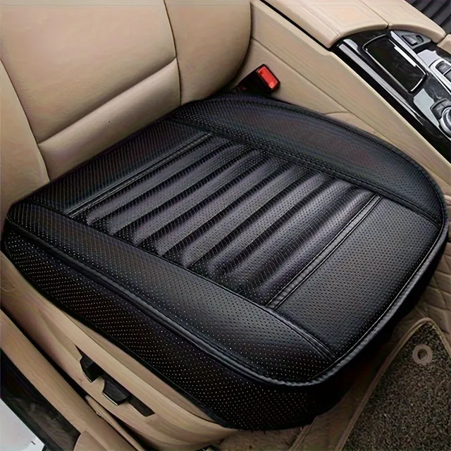 Breathable PU leather seat protector with anti-slip pad