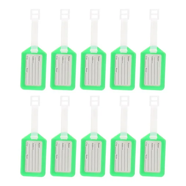 Set of practical coloured tags for marking travel luggage - several Perceval variants