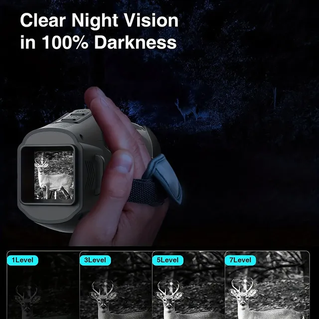 Night vision monocular with full dark vision - for photography, recording, sailing, exploration, monitoring - rechargeable