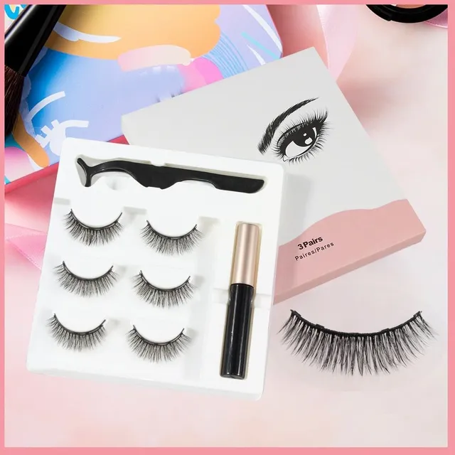 Magnetic eyelashes and eyeliner set