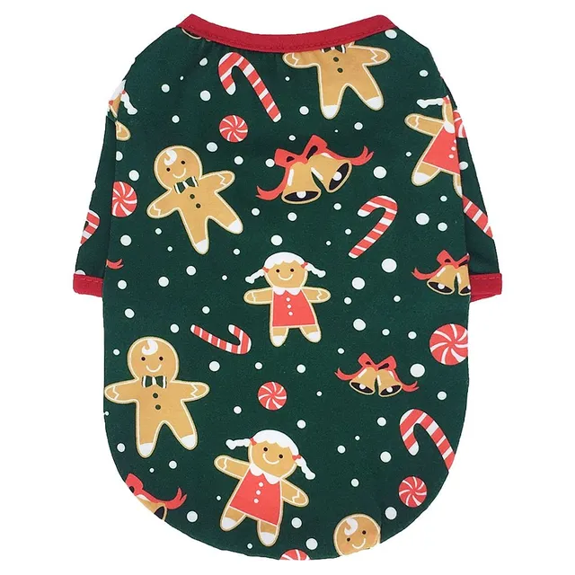 Zimné obleček pre domáceho maznáčika s vianočným vzorom