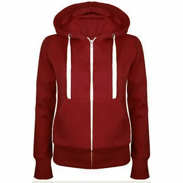 Trends sweatshirt for women with hood, zipper, polyester fiber and long sleeve