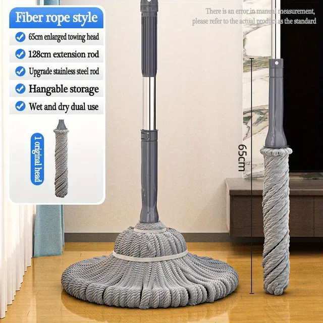 Mop without using hands with rotary pusher - Practical mop on floors for easy and quick cleaning