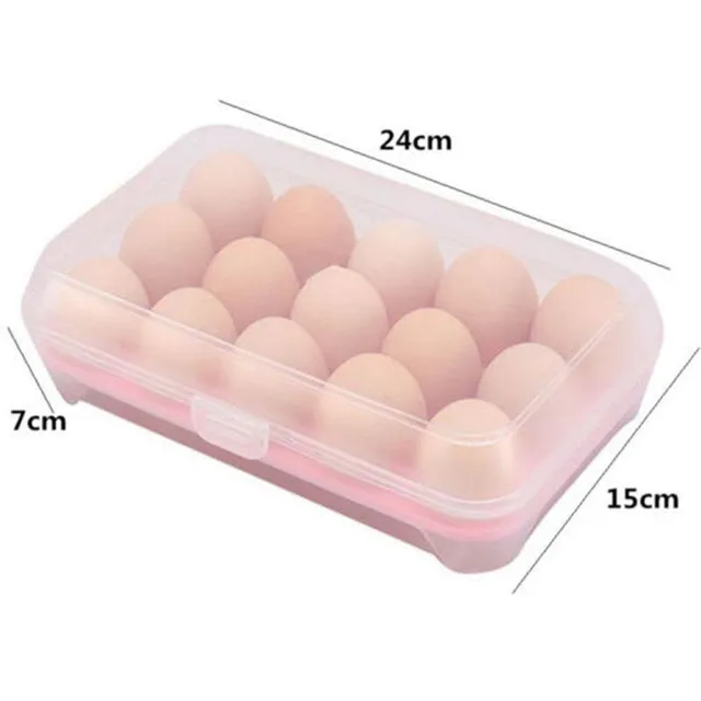 Plastic box for 15 eggs