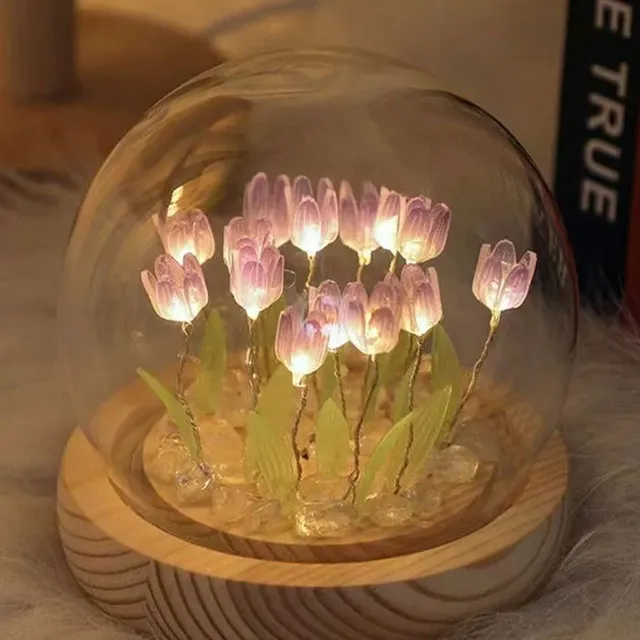 Lampă de noapte cu lalele Materiale DIY Handmade Decorațiuni pentru casă