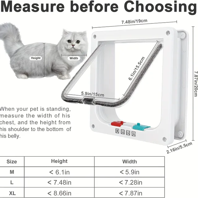 Door for cats and dogs - Safe and comfortable passage for pets, multifunctional double-sided