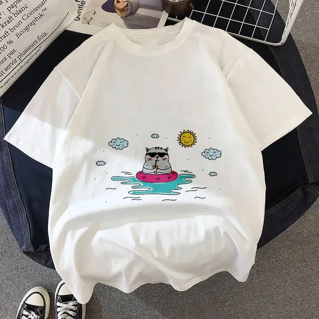 Aranyos kawaii póló kedvenc macskával gyerekeknek