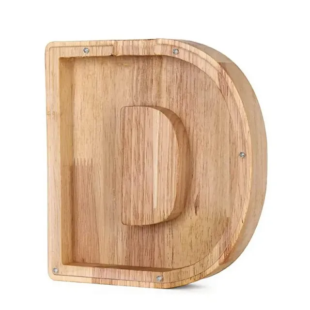 Designová pokladnička ve tvaru písmene - celá abeceda, dřevěné zpracování