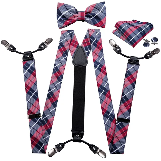 Men's suspenders, bow tie and handkerchief T1177