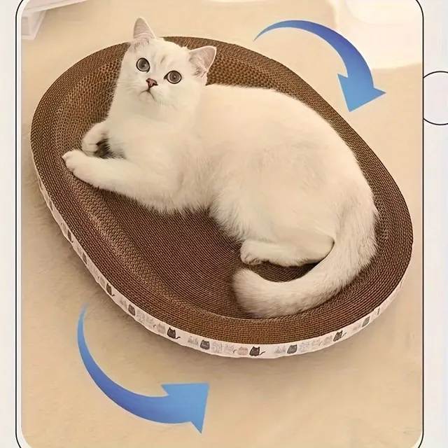 Resistant cardboard scrapers and cozy nest for domestic cats