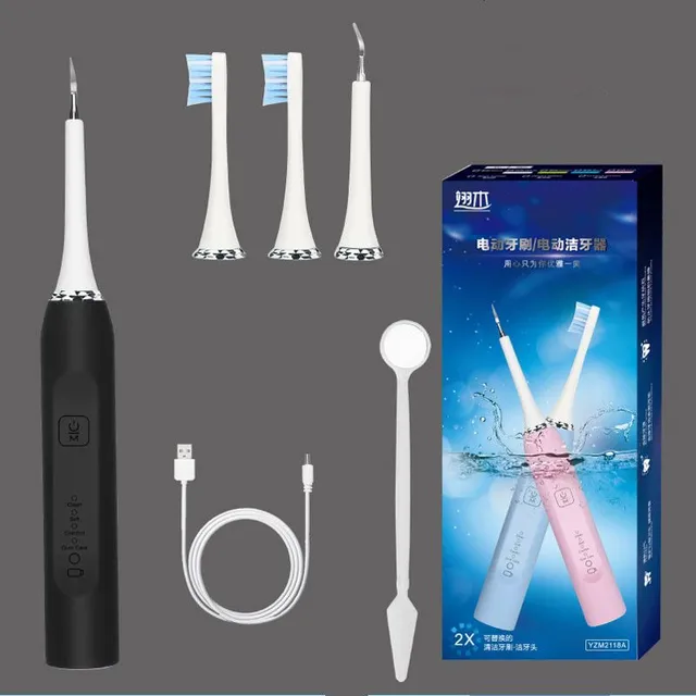 Electric waterproof rechargeable toothbrush + spare head