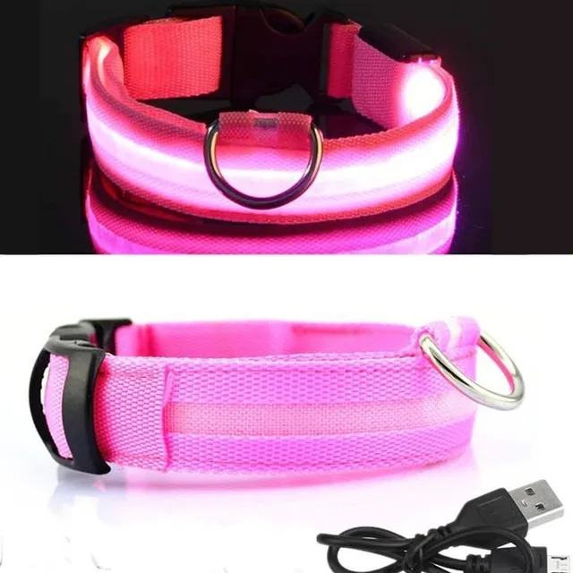 Rechargeable LED light up collar for pets