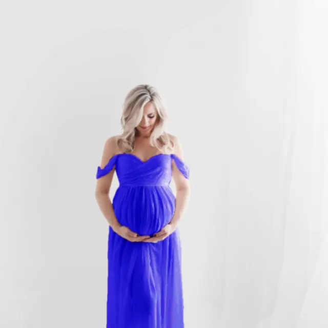 Piękna szyfonowa sukienka ciążowa