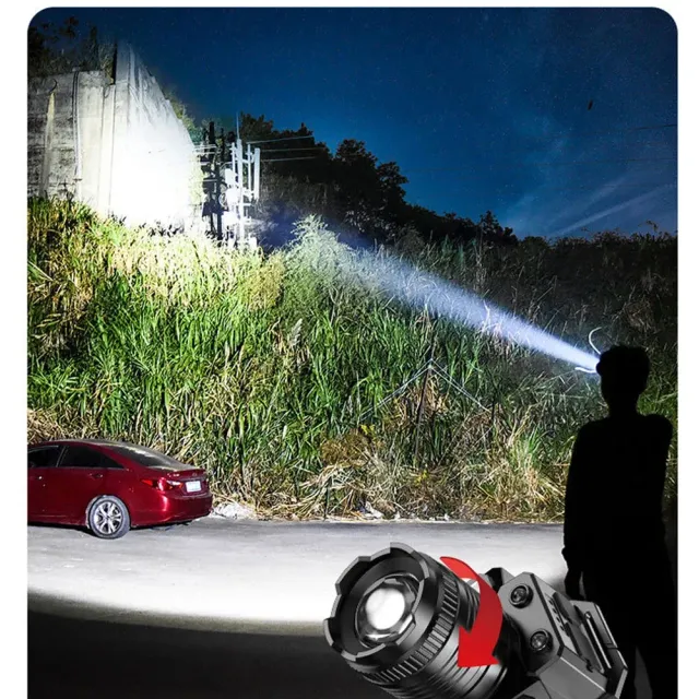Waterproof camping headlight with induction LED light and powerbank