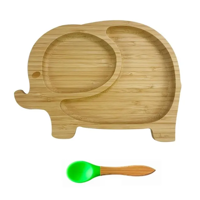 Assiette pour enfant avec cuillère éléphant