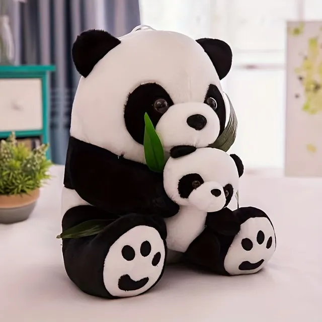 Pandas en peluche en bambou et bébés pandas - animaux de compagnie et coussins