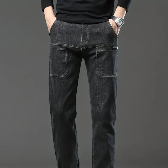 Fashion cargo jeans with elastane - universal for all seasons