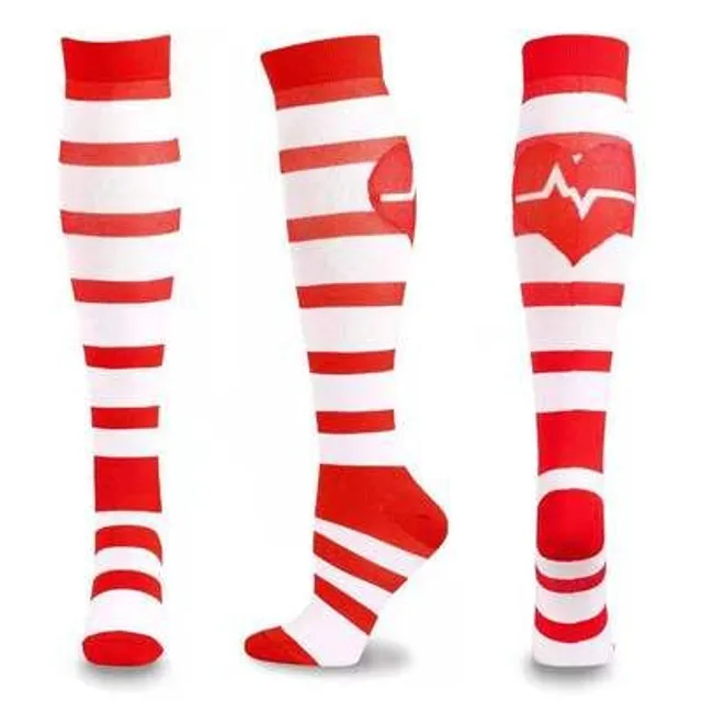 Compression high socks with various motifs