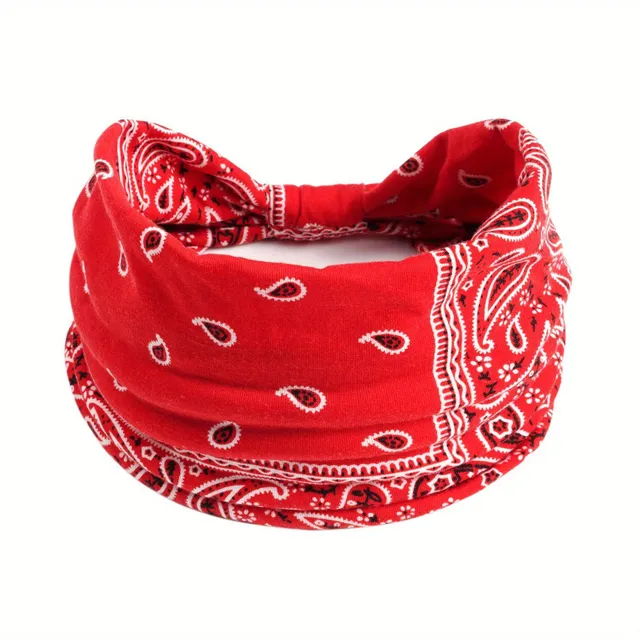 Women's boho headband with paisley pattern - stretchable and elegant for sport and common wearing