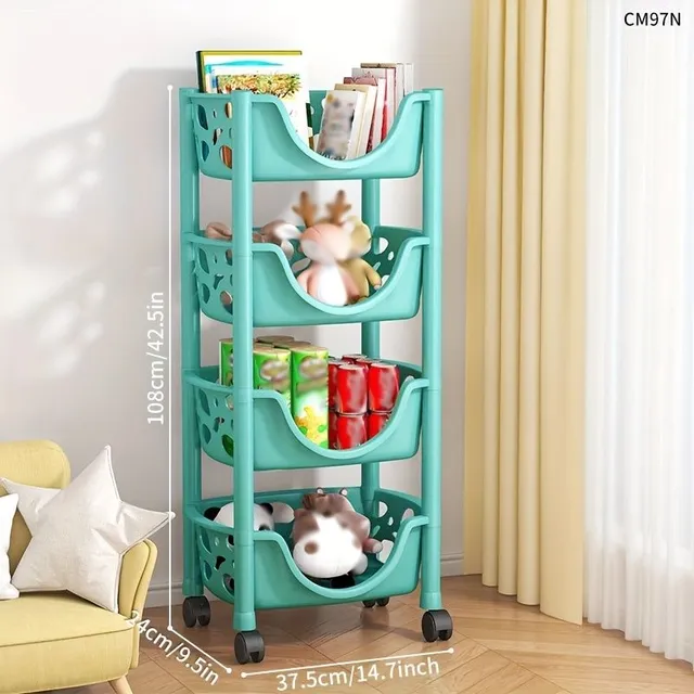 Storage trolley on wheels 2/3/4/5 floors, slender storage cabinet, spacious shelves for small things, snacks