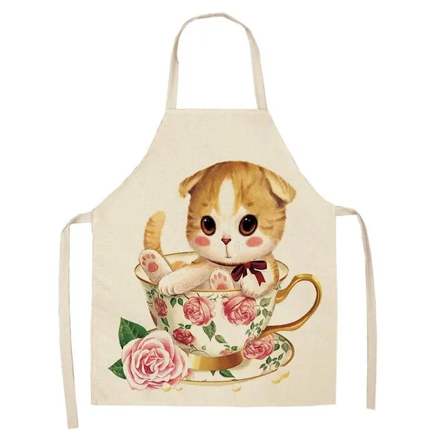 Stylish kitchen apron with cat motif Mini Me