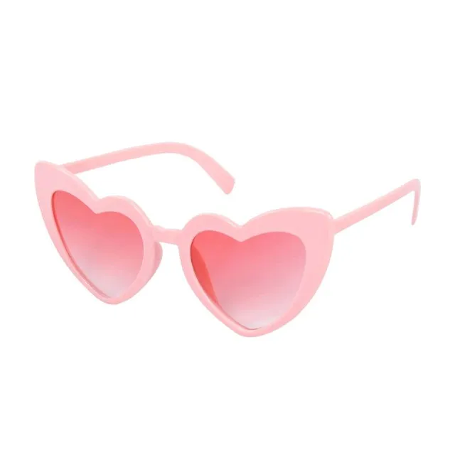 Luxurious single color sunglasses in the shape of a heart