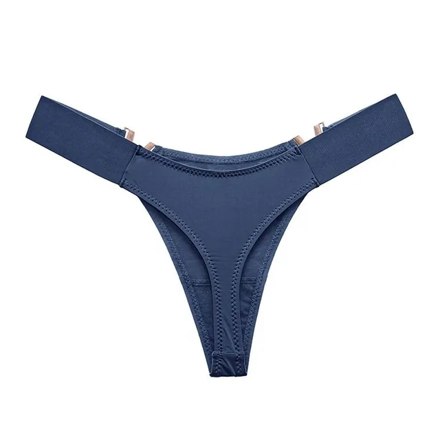 Ladies sexy thong with decorative gold buckle on the sides