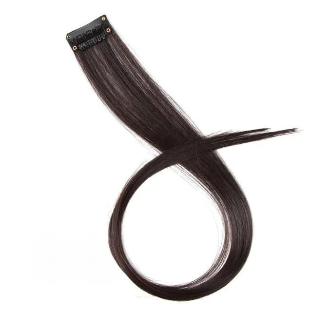 Strand of synthetic hair on clip - various colours