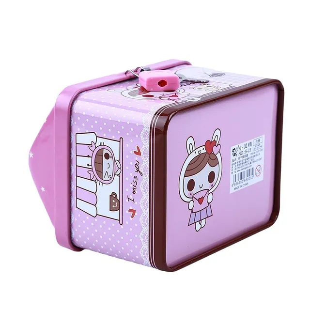 Children's portable cash box in a cute cottage shape